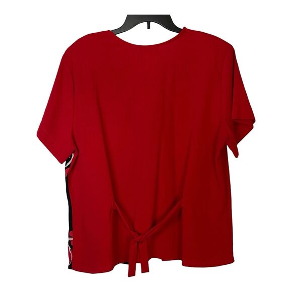 Women’s 90s Cascais of California Red & Black Abstract Floral Blouse – XL - Picture 4 of 9